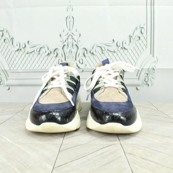 AQUATALIA Blue Leather & Suede Waterproof Lace-up Sneaker Shoes Size 7.5 - Picture 5 of 9